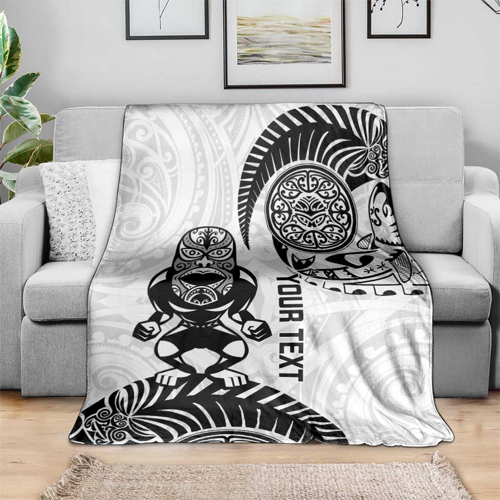 Custom Aotearoa Football Blanket NZ Maori Tiki Go Champions LT14 - Polynesian Pride