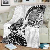 Custom Aotearoa Football Blanket NZ Maori Tiki Go Champions LT14 - Polynesian Pride