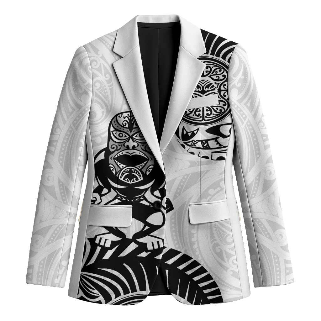 Custom Aotearoa Football Blazer NZ Maori Tiki Go Champions LT14 Unisex White - Polynesian Pride