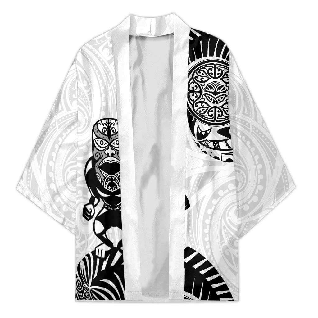 Custom Aotearoa Football Kimono NZ Maori Tiki Go Champions LT14 Unisex White - Polynesian Pride