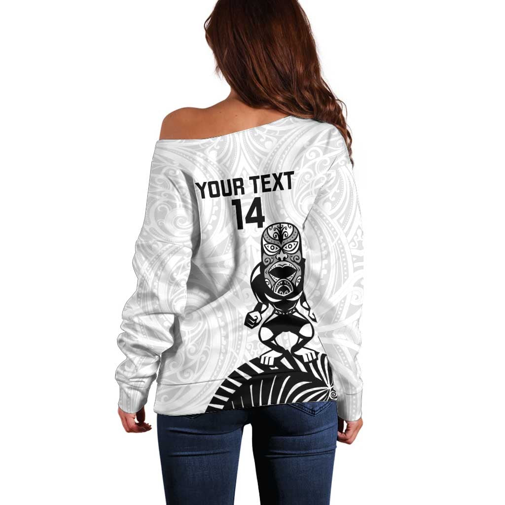 Custom Aotearoa Football Off Shoulder Sweater NZ Maori Tiki Go Champions LT14 - Polynesian Pride