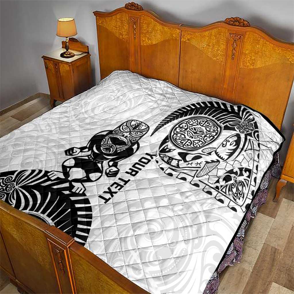 Custom Aotearoa Football Quilt NZ Maori Tiki Go Champions LT14 - Polynesian Pride