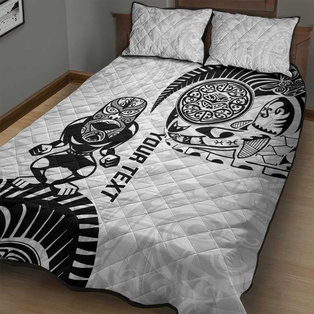 Custom Aotearoa Football Quilt Bed Set NZ Maori Tiki Go Champions LT14 - Polynesian Pride