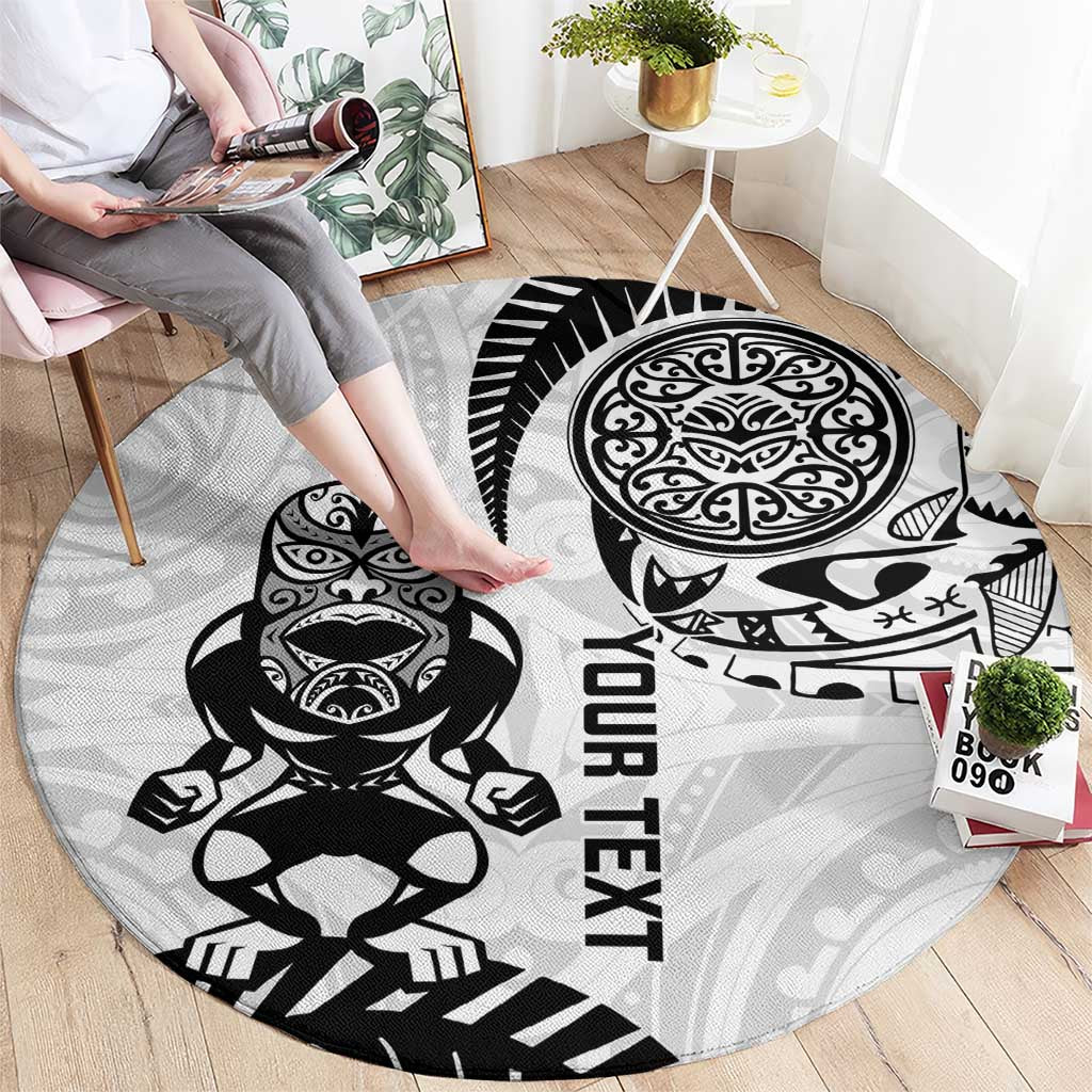 Custom Aotearoa Football Round Carpet NZ Maori Tiki Go Champions LT14 - Polynesian Pride