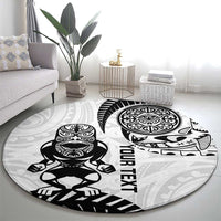 Custom Aotearoa Football Round Carpet NZ Maori Tiki Go Champions LT14 - Polynesian Pride