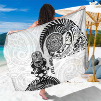Custom Aotearoa Football Sarong NZ Maori Tiki Go Champions LT14 One Size 44 x 66 inches White - Polynesian Pride