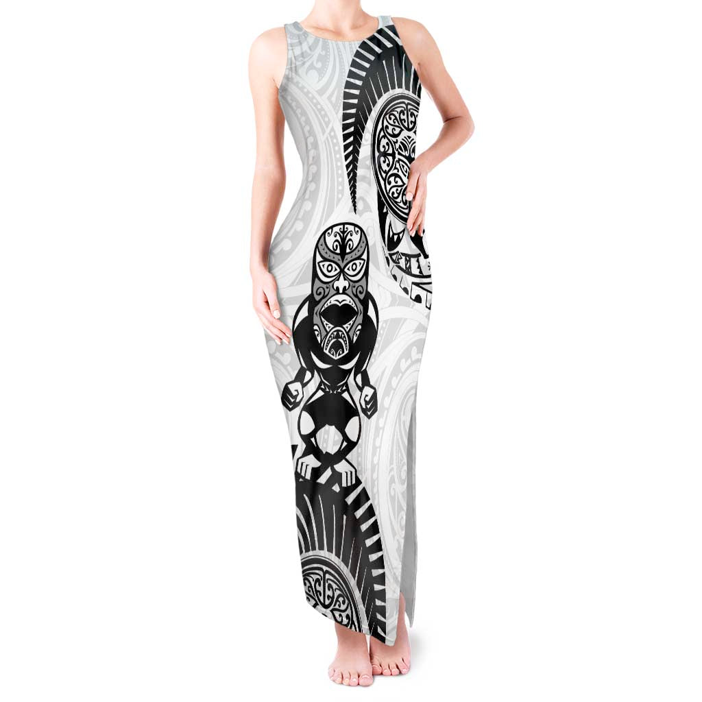 Custom Aotearoa Football Tank Maxi Dress NZ Maori Tiki Go Champions LT14 Women White - Polynesian Pride