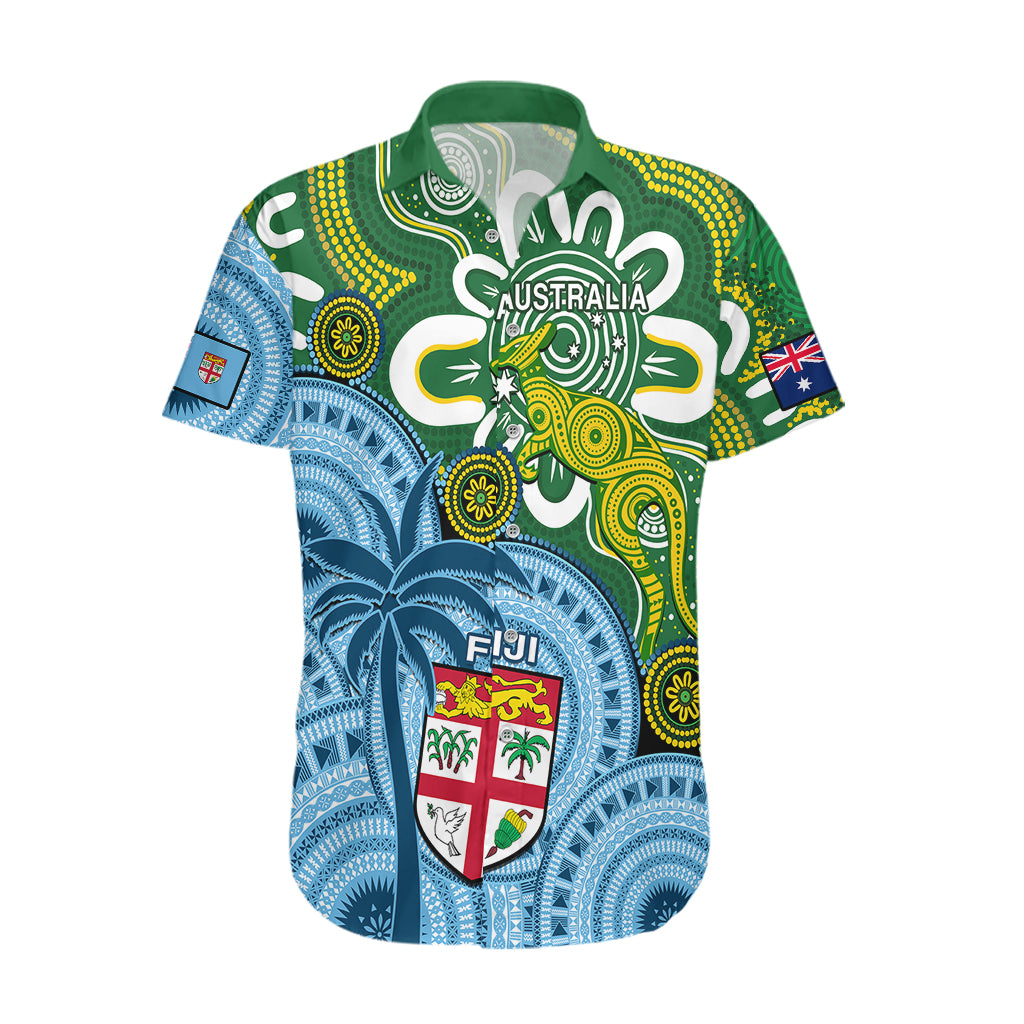 Australia And Fiji Hawaiian Shirt Aboriginal Mix Fijian Tapa Unique Style LT14 Green - Polynesian Pride