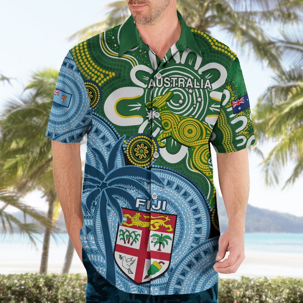 Australia And Fiji Hawaiian Shirt Aboriginal Mix Fijian Tapa Unique Style LT14 - Polynesian Pride