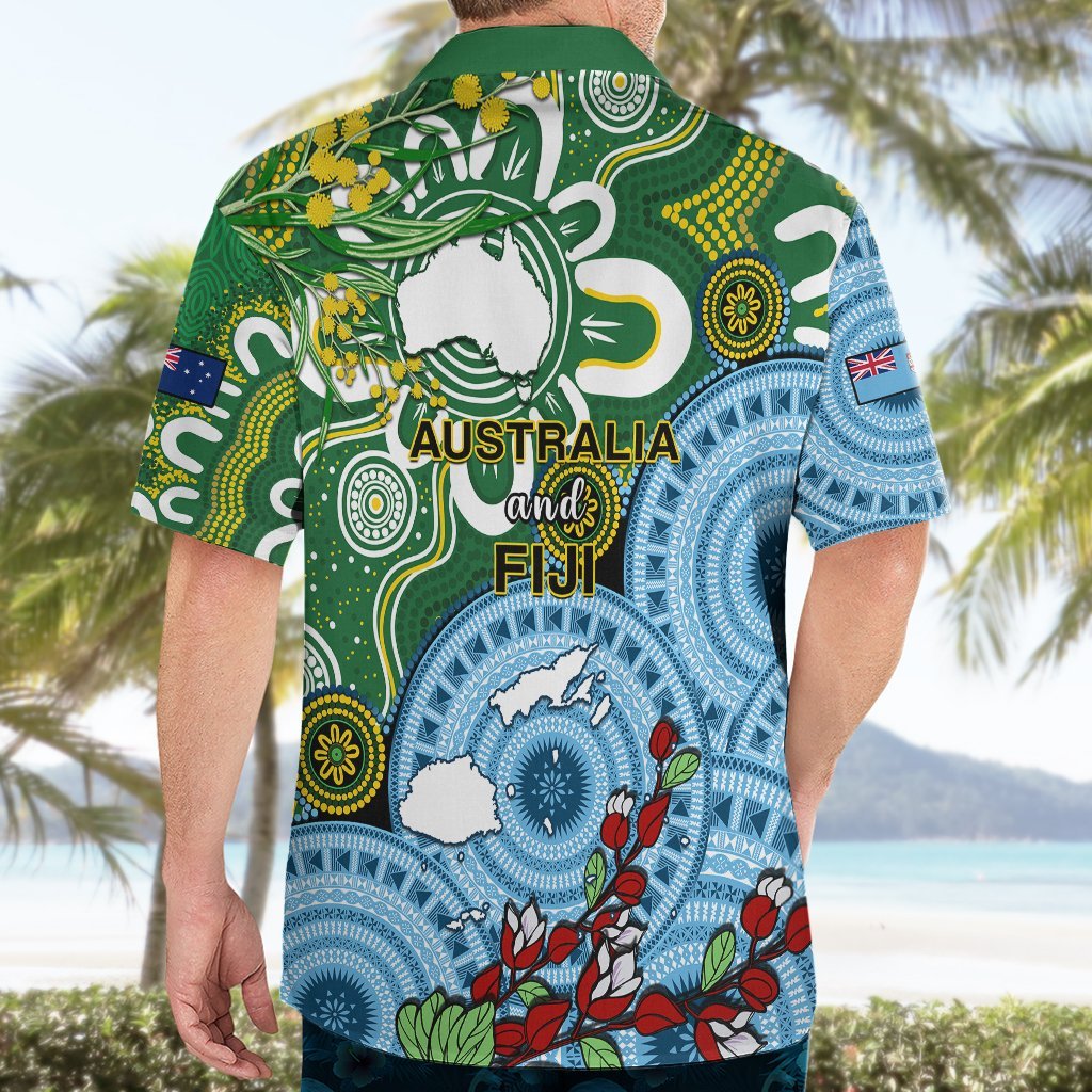 Australia And Fiji Hawaiian Shirt Aboriginal Mix Fijian Tapa Unique Style LT14 - Polynesian Pride