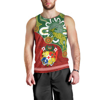 Australia And Tonga Men Tank Top Aboriginal Mix Tongan Ngatu Unique Style LT14 - Polynesian Pride