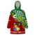 Australia And Tonga Wearable Blanket Hoodie Aboriginal Mix Tongan Ngatu Unique Style LT14 One Size Green - Polynesian Pride