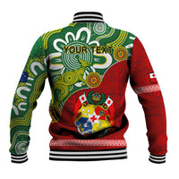 Personalised Australia And Tonga Baseball Jacket Aboriginal Mix Tongan Ngatu Unique Style LT14 - Polynesian Pride