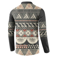 Vintage Bula Fiji Masi Button Sweatshirt Fijian Tapa Cloth LT14 - Polynesian Pride