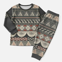 Vintage Bula Fiji Masi Christmas Pajama Set Fijian Tapa Cloth LT14 Men Charcoal - Polynesian Pride