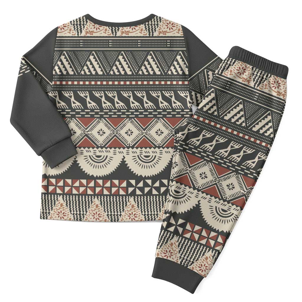 Vintage Bula Fiji Masi Christmas Pajama Set Fijian Tapa Cloth LT14 - Polynesian Pride