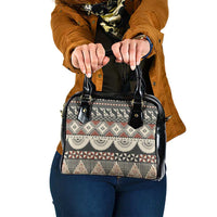 Vintage Bula Fiji Masi Shoulder Handbag Fijian Tapa Cloth LT14 One Size Charcoal - Polynesian Pride