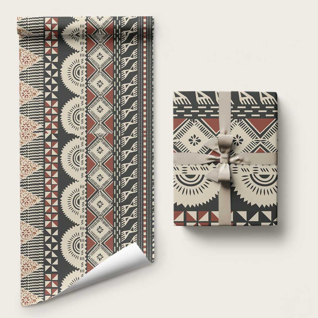 Vintage Bula Fiji Masi Wrapping Paper Fijian Tapa Cloth LT14 58" × 23" Charcoal - Polynesian Pride