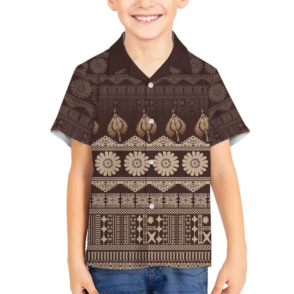 Bula Fiji Iri ni Meke Hawaiian Shirt Kuvui Fijian Masi LT14 - Polynesian Pride