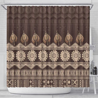 Bula Fiji Iri ni Meke Shower Curtain Kuvui Fijian Masi LT14 - Polynesian Pride