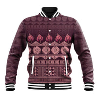 Bula Fiji Iri ni Meke Baseball Jacket Piqi Fijian Masi LT14 Unisex Pink - Polynesian Pride