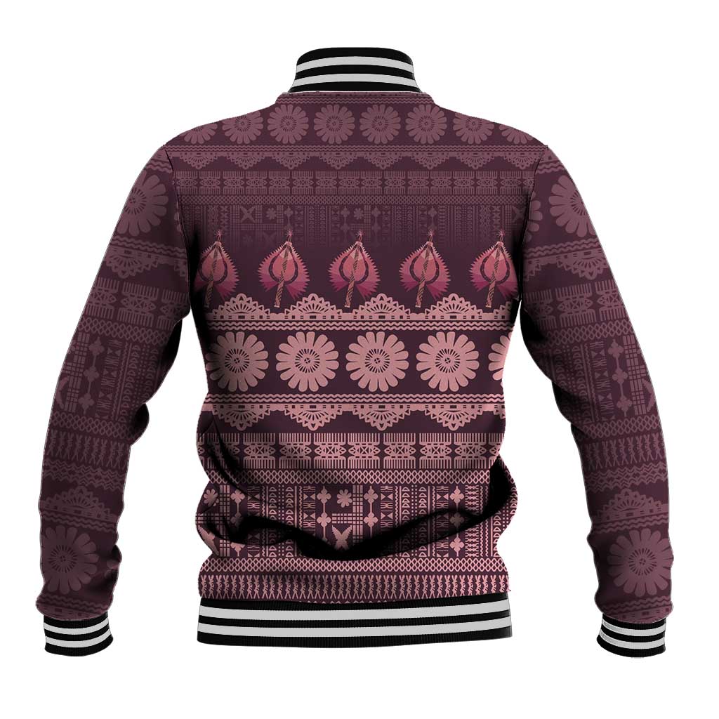 Bula Fiji Iri ni Meke Baseball Jacket Piqi Fijian Masi LT14 - Polynesian Pride