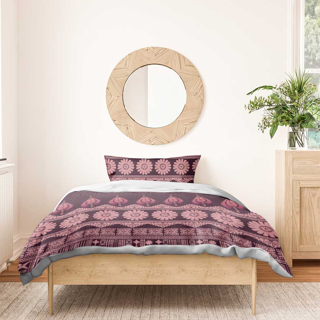 Bula Fiji Iri ni Meke Bedding Set Piqi Fijian Masi LT14 - Polynesian Pride