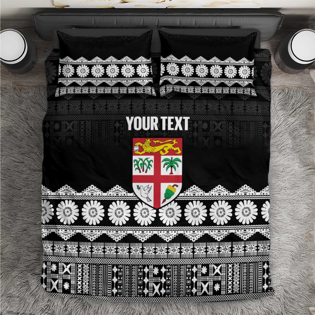 Fiji Tapa Rugby Custom Bedding Set Go Fijiana LT14 Black - Polynesian Pride
