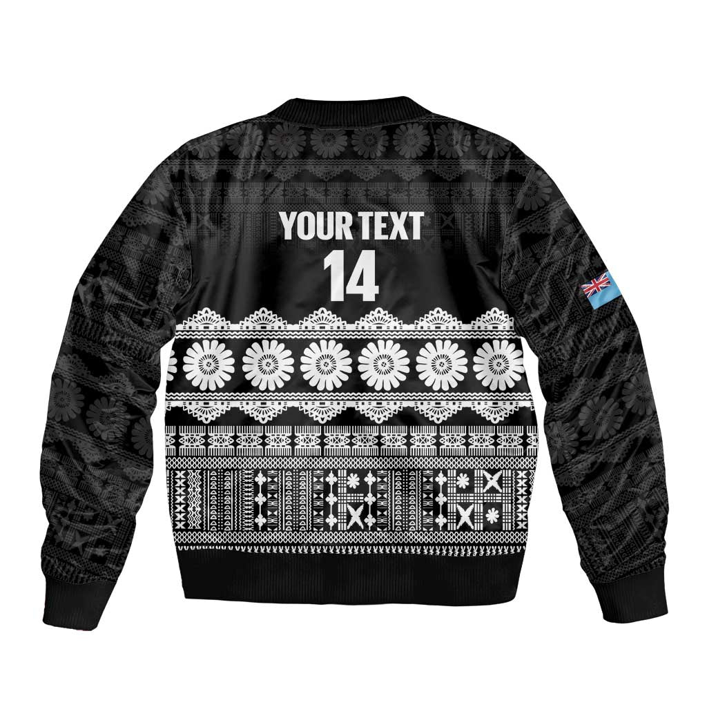 Fiji Tapa Rugby Custom Bomber Jacket Go Fijiana LT14 - Polynesian Pride