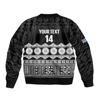 Fiji Tapa Rugby Custom Bomber Jacket Go Fijiana LT14 - Polynesian Pride
