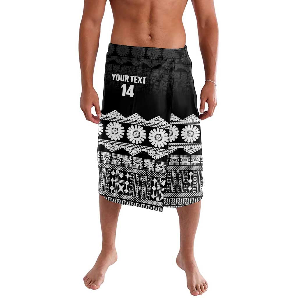 Fiji Tapa Rugby Custom Lavalava Go Fijiana LT14 Black - Polynesian Pride