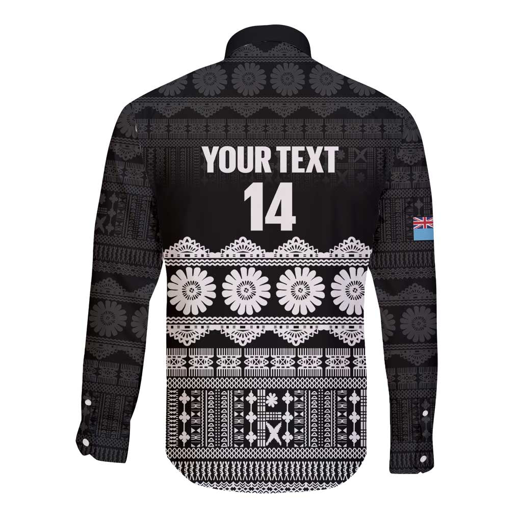Fiji Tapa Rugby Custom Long Sleeve Button Shirt Go Fijiana LT14 - Polynesian Pride