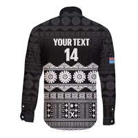 Fiji Tapa Rugby Custom Long Sleeve Button Shirt Go Fijiana LT14 - Polynesian Pride