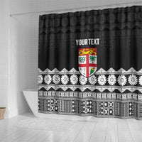 Fiji Tapa Rugby Custom Shower Curtain Go Fijiana LT14 - Polynesian Pride