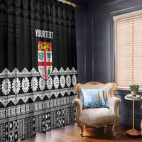 Fiji Tapa Rugby Custom Window Curtain Go Fijiana LT14 - Polynesian Pride