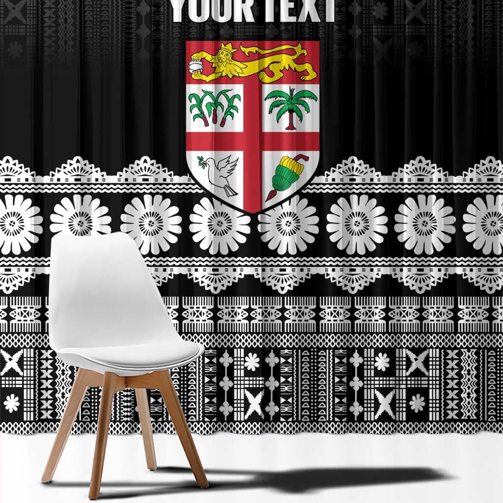 Fiji Tapa Rugby Custom Window Curtain Go Fijiana LT14 - Polynesian Pride