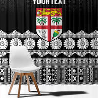 Fiji Tapa Rugby Custom Window Curtain Go Fijiana LT14 - Polynesian Pride