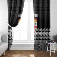 Fiji Tapa Rugby Custom Window Curtain Go Fijiana LT14 - Polynesian Pride