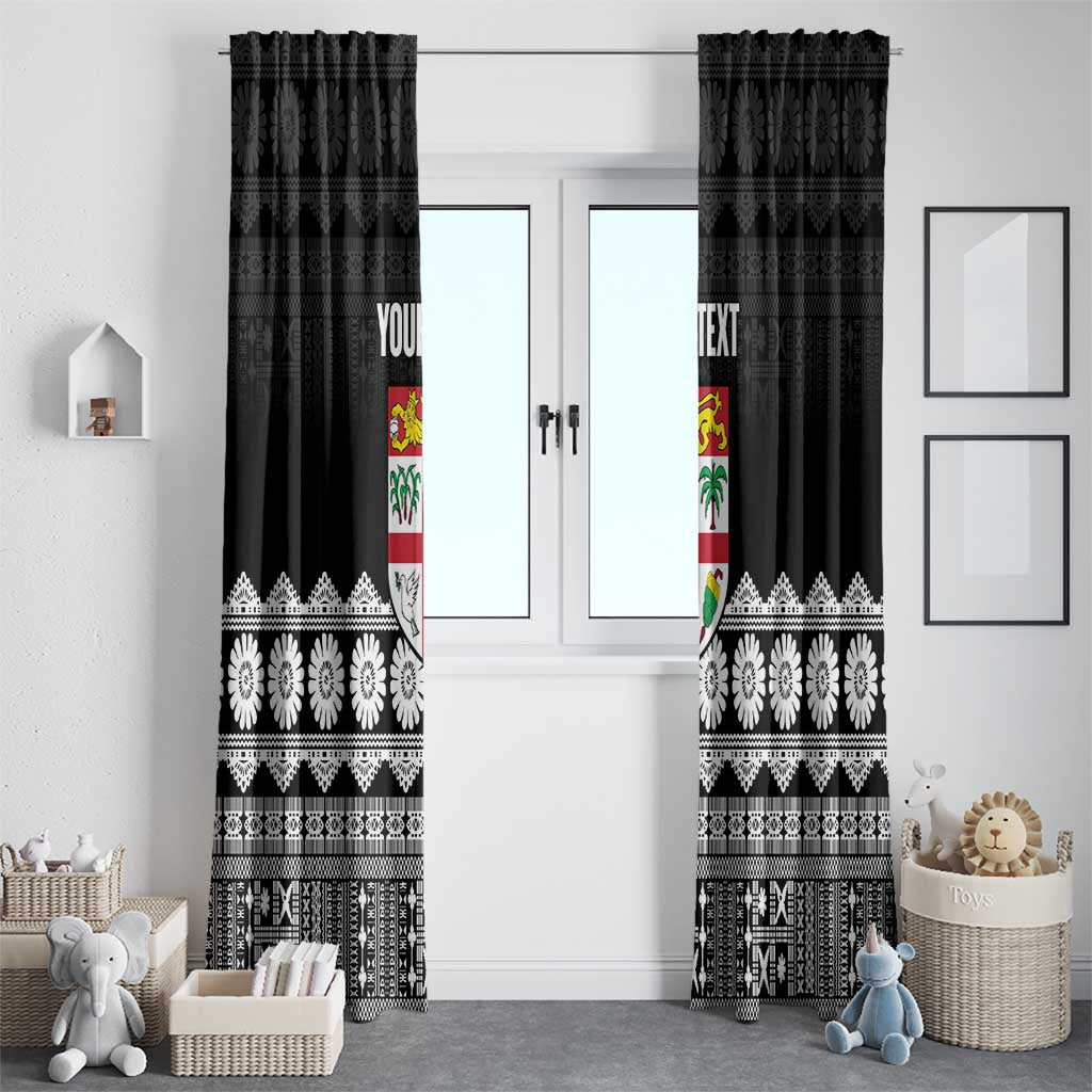 Fiji Tapa Rugby Custom Window Curtain Go Fijiana LT14 - Polynesian Pride