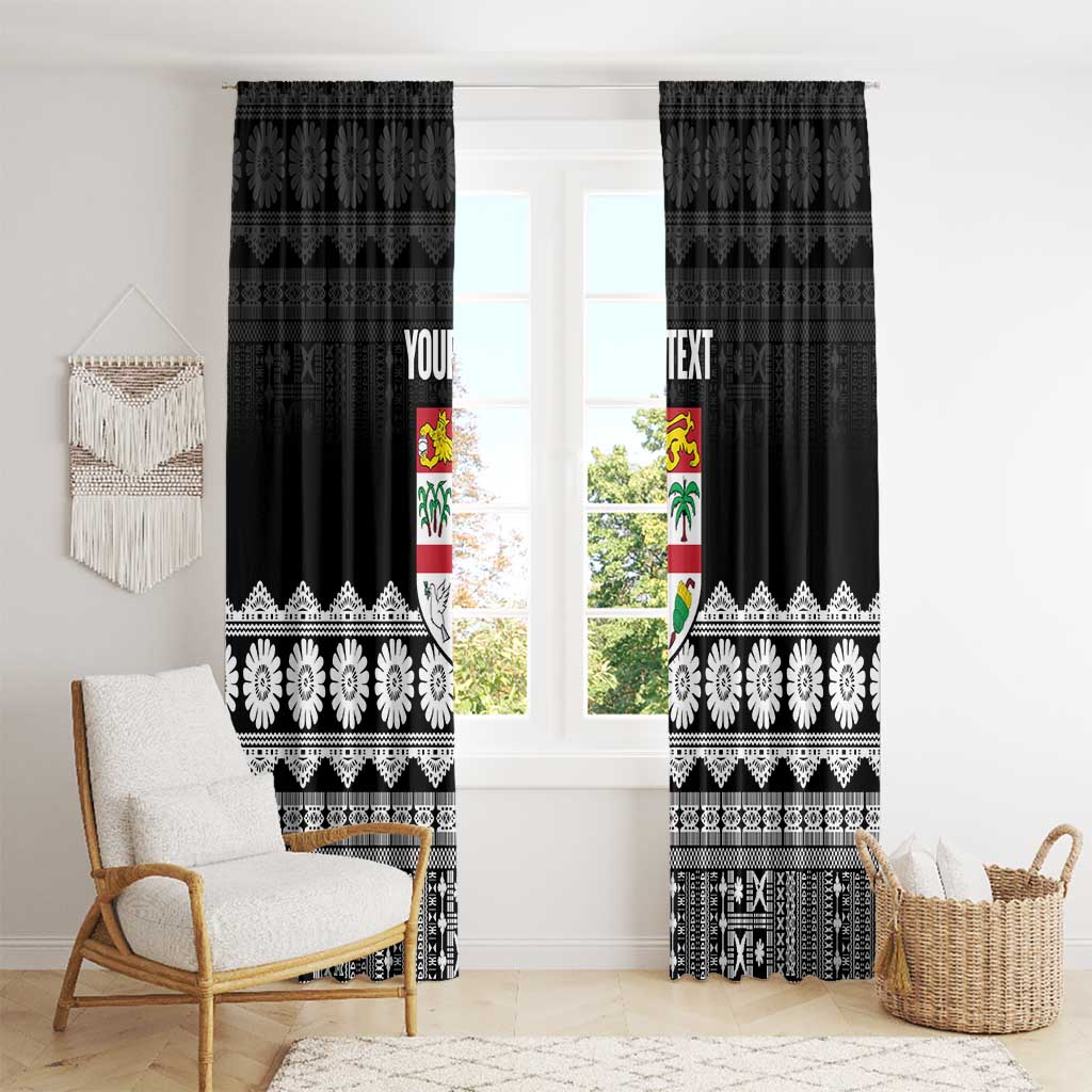 Fiji Tapa Rugby Custom Window Curtain Go Fijiana LT14 - Polynesian Pride