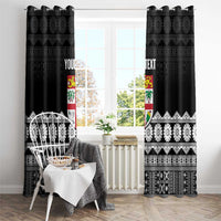 Fiji Tapa Rugby Custom Window Curtain Go Fijiana LT14 - Polynesian Pride