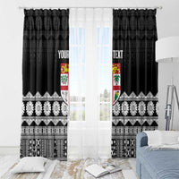 Fiji Tapa Rugby Custom Window Curtain Go Fijiana LT14 - Polynesian Pride
