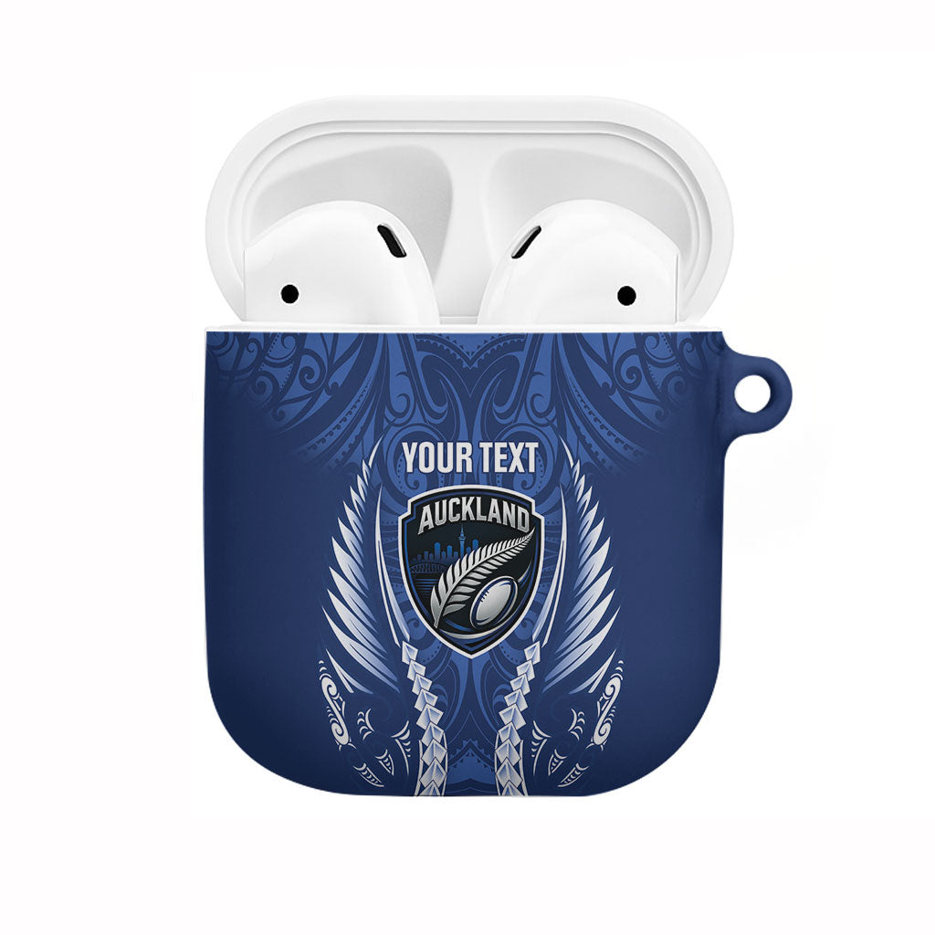 Auckland 2026 Rugby Custom AirPods Case NZ Maori Silver Fern LT14 Blue - Polynesian Pride