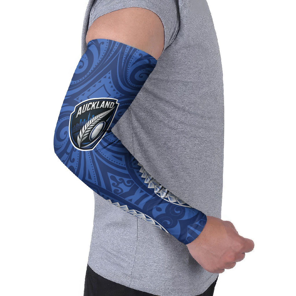 Auckland 2026 Rugby Custom Arm Sleeves NZ Maori Silver Fern LT14 - Polynesian Pride