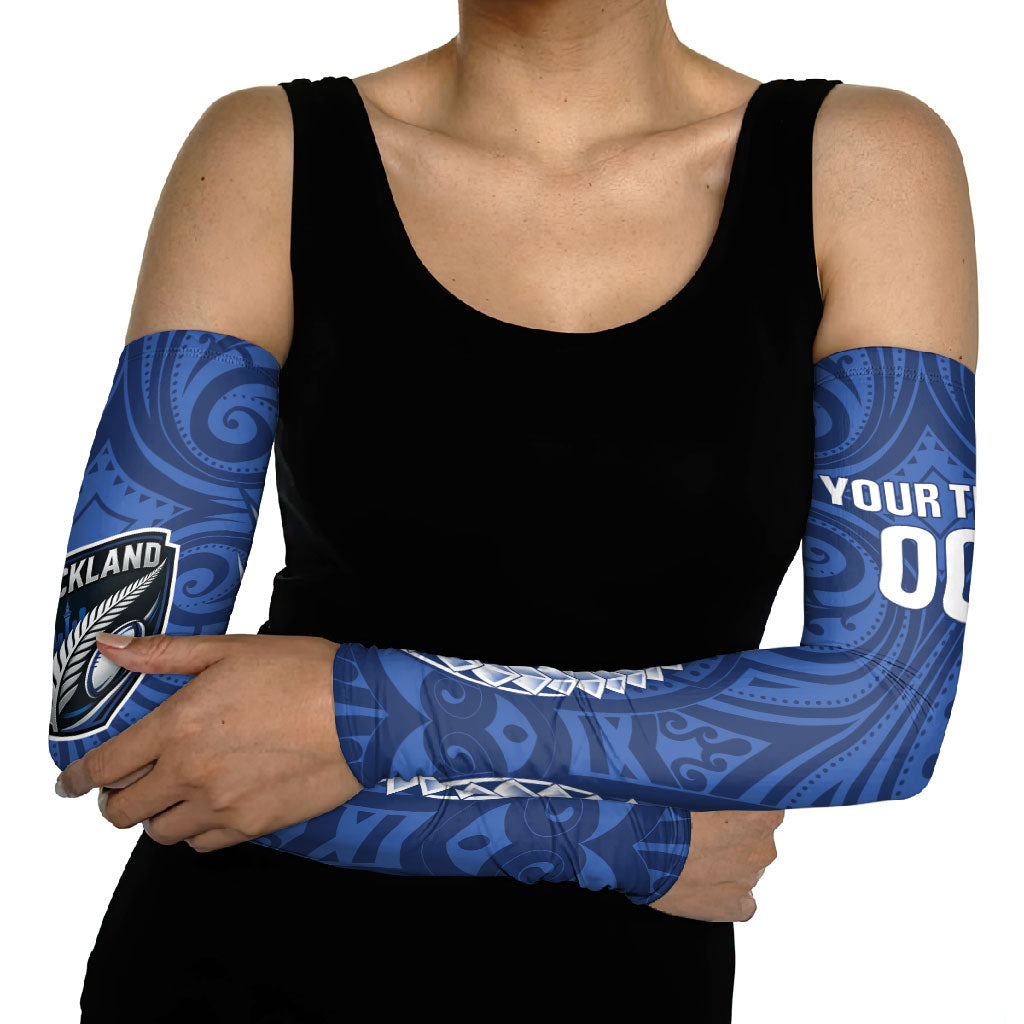 Auckland 2026 Rugby Custom Arm Sleeves NZ Maori Silver Fern LT14 - Polynesian Pride