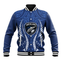 Auckland 2026 Rugby Custom Baseball Jacket NZ Maori Silver Fern LT14 Unisex Blue - Polynesian Pride
