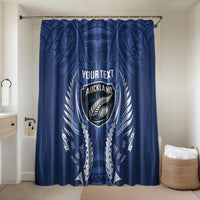 Auckland 2026 Rugby Custom Bathroom Set NZ Maori Silver Fern LT14 Shower Curtain Only Blue - Polynesian Pride