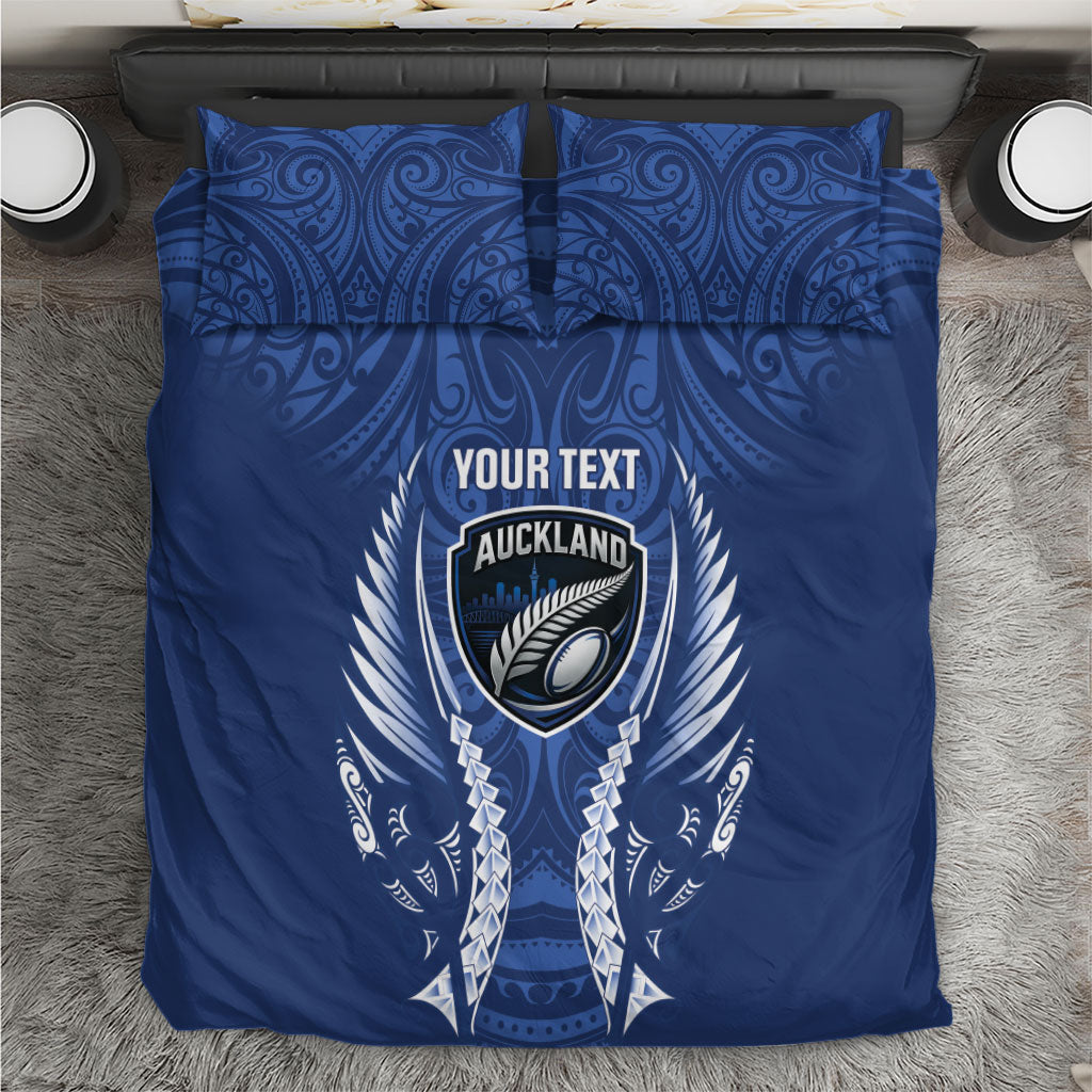 Auckland 2026 Rugby Custom Bedding Set NZ Maori Silver Fern LT14 Blue - Polynesian Pride