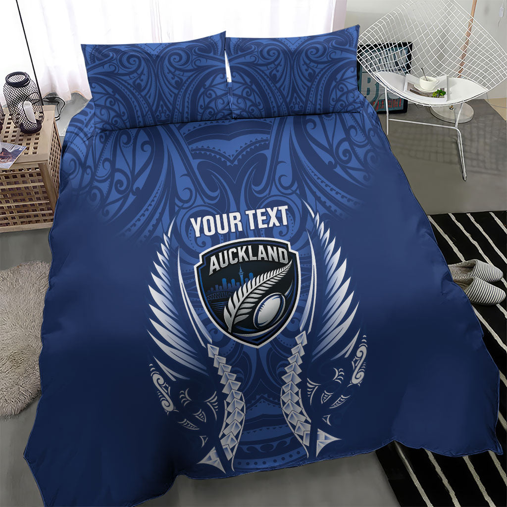 Auckland 2026 Rugby Custom Bedding Set NZ Maori Silver Fern LT14 - Polynesian Pride