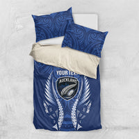 Auckland 2026 Rugby Custom Bedding Set NZ Maori Silver Fern LT14 US Twin 172cm x 218cm Blue - Polynesian Pride
